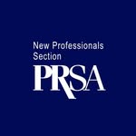 PRSA New Professionals Section logo - white lettering on navy blue background
